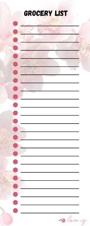 Grocery List Notepad